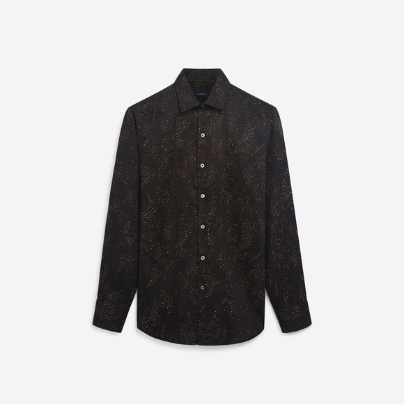 Bugatchi Paisley Speckled Print Cotton Shirt - Savile Lane