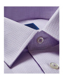 David Donahue Lilac Mini Check Non-Iron Dress Shirt