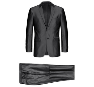 Renoir 207-1 Men's Sharkskin 2-Piece Notch Lapel Suit