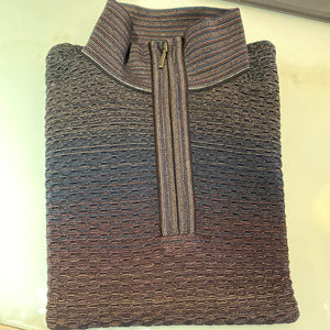 St. Croix Ombre Stripe Merino Wool Quarter-zip