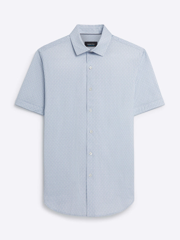 Bugatchi James Serpentine Stripe OoohCotton® Short-Sleeved Shirt
